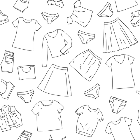 Clothes Pattern Coloring Page